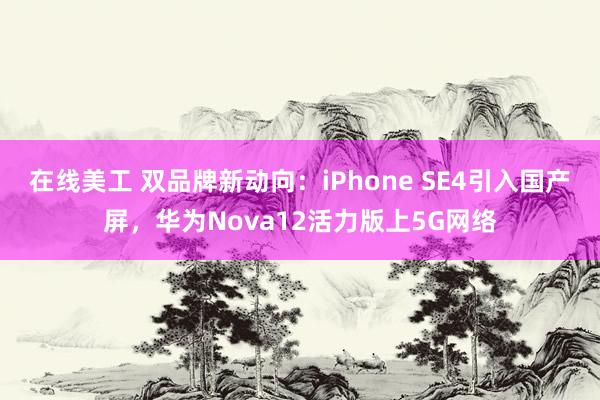 在线美工 双品牌新动向：iPhone SE4引入国产屏，华为Nova12活力版上5G网络